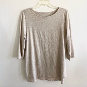 J. Jill Pure Jill Boat Neck Layered Tunic Light Beige Oatmeal L